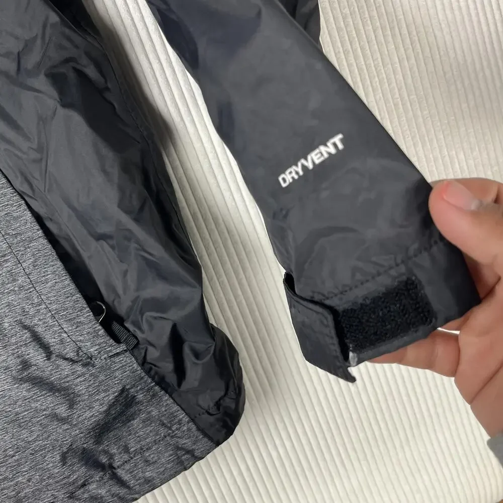 The North Face Jacket Girls XL 18 Gray Hooded Full Zip Waterproof Rain Coat